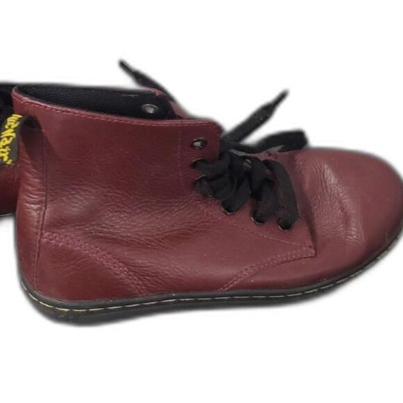 Dr. Martens Leyton Burgundy Combat Boots - Size 6 - Picture 5 of 7